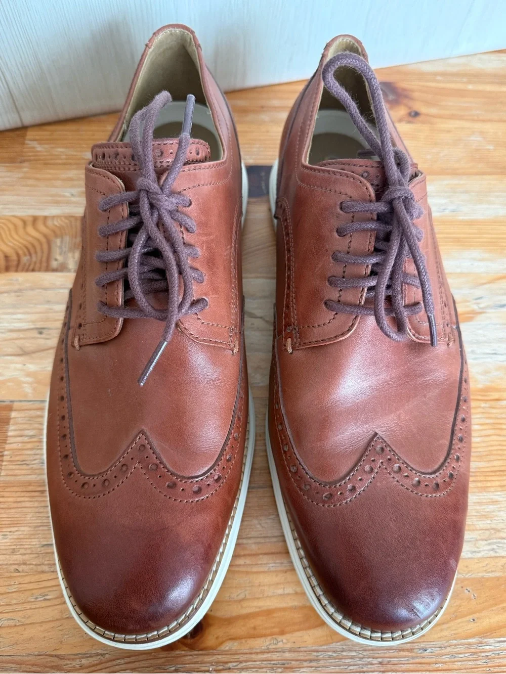 Cole Haan Original Grand Wing Tip Oxford Brown Leather Shoes Men’s 9.5 W  SCENT